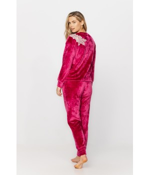 Pijama rosa amplio de poliéster y elastano